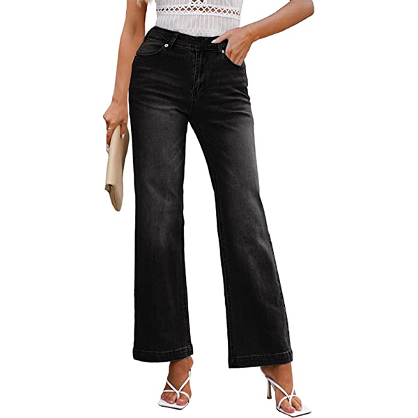 Women's Comfy Seamed Front Wide Leg Jeans