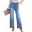 Seamed Comfy Front Wide Leg Jeans