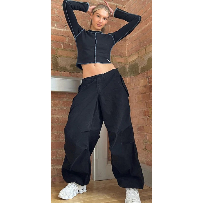 Women's Straight Oversized Baggy Cargo Pants With Pockets
