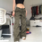 Women's Straight Oversize Cargo Pants With Pockets