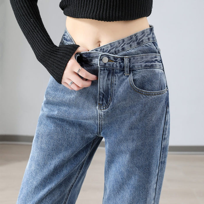 Women's Casual High Waist Straight Jeans