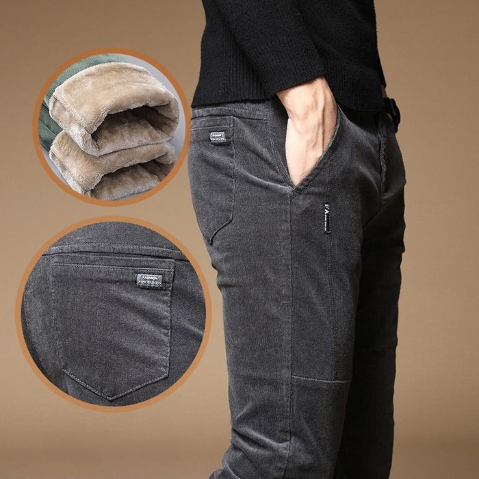 Korean Classic Elastic Waist Fluff Pants For Men