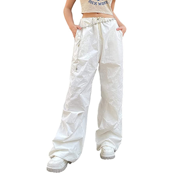 Women's Baggy Cargo Pants Wide Leg Hip Hop Casual Relaxed Fit Sweatpants Hipster Parachute Cargo Pants Y2K