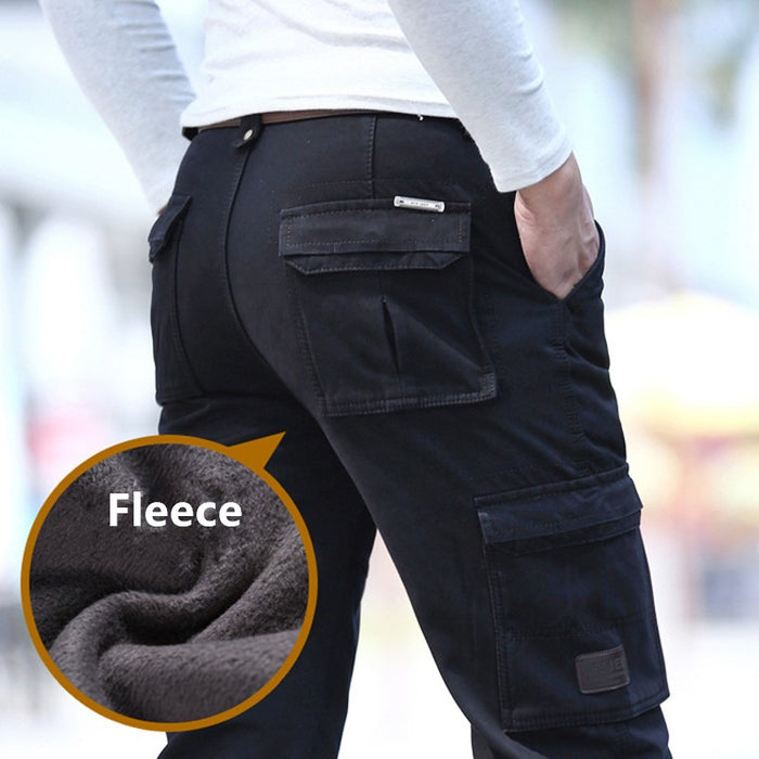 6 Pockets Fleece Warm Cargo Military Pants