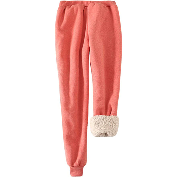 Women's Winter Fleece Sweatpants Running Active Thermal Sherpa Lined Jogger Pants With Candy Colors