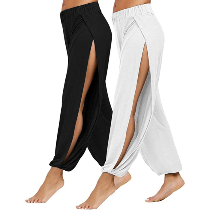Yoga Harem Pants Side Slit Joggers Workout Sweatpants