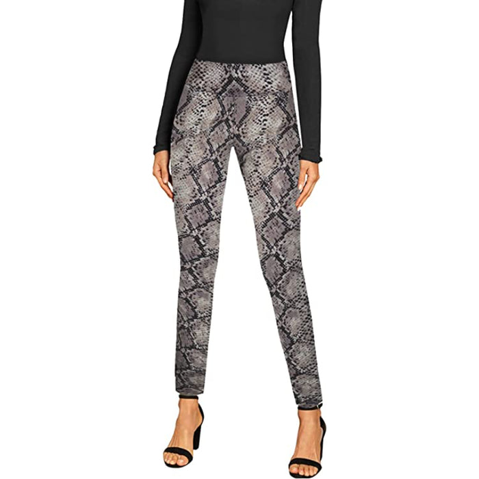 Women's Office Leggings Skinny Trousers With Print