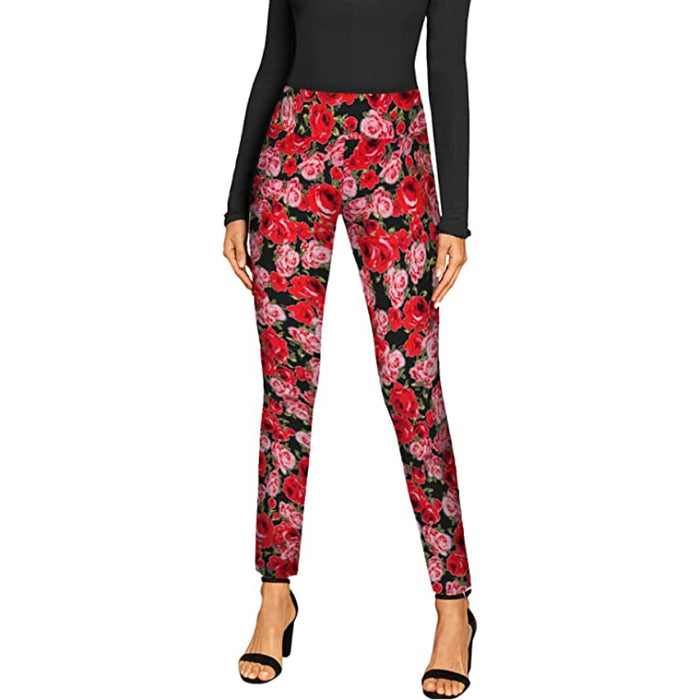 Women's Office Leggings Skinny Trousers With Print