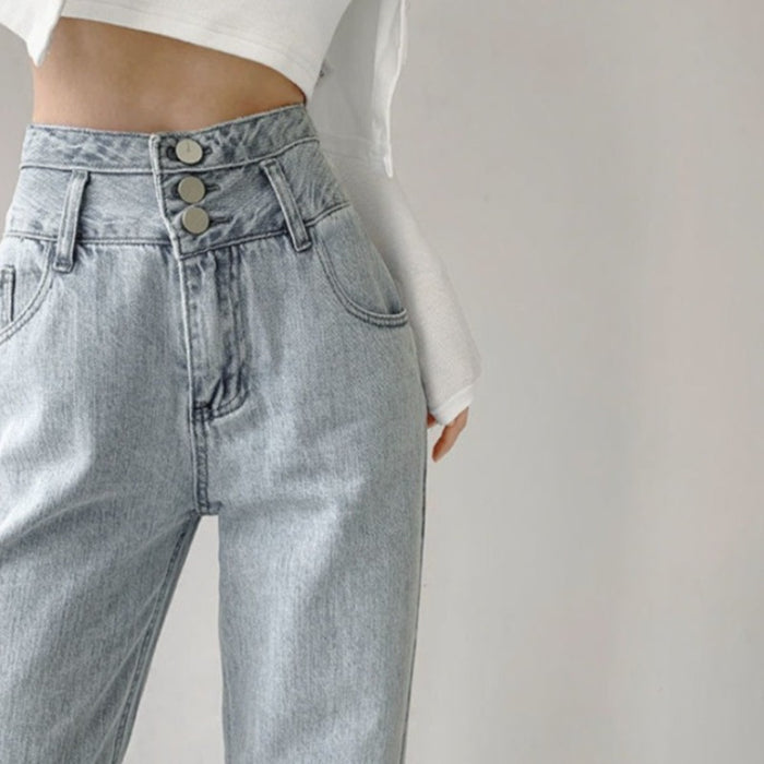 Baggy Women's High Waist Straight Loose Jeans
