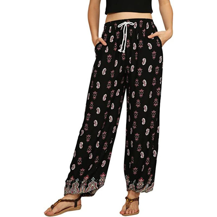 Floral Print Boho Yoga Pants Harem Pants Jogger Pants