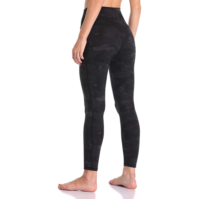 Stylish Print Women's High Waisted Yoga Pants Length Leggings With Pockets