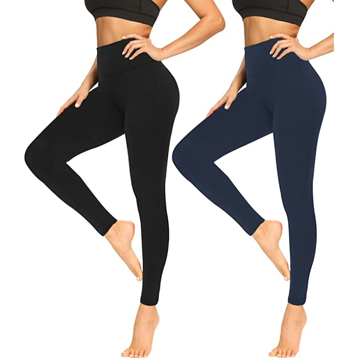 Pack Of 2 Leggings for Women Butt Lift-High Waisted Tummy Control Black Workout Yoga Pants
