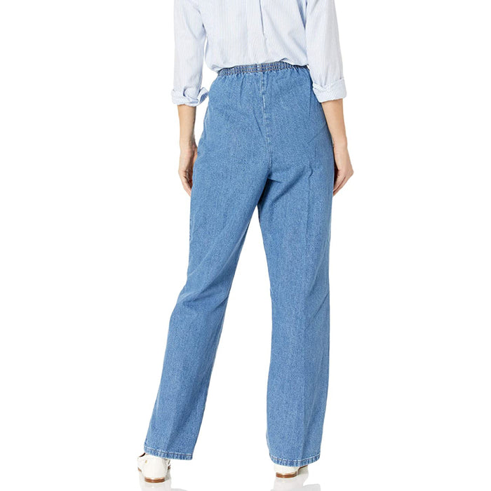 Women Cotton Pull-On Pant With Elastic Waist