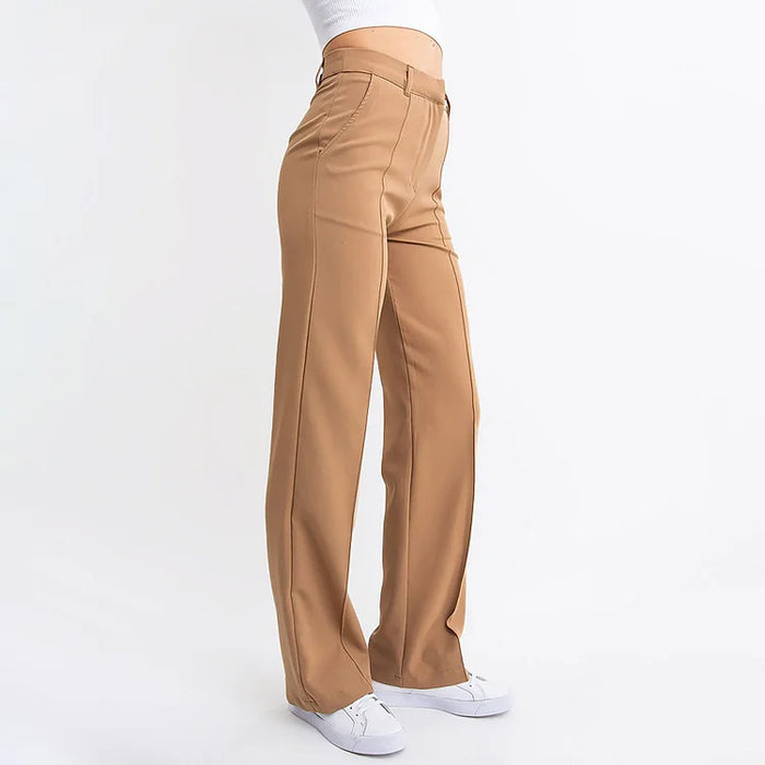 High Waisted Suit Pants With Straw Pleats