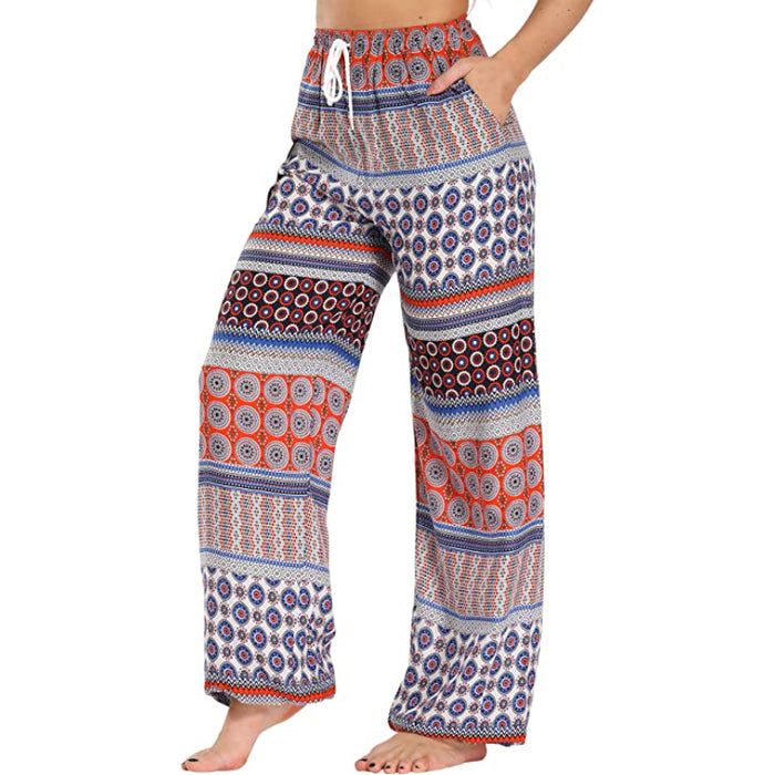 Women's Floral Print Boho Yoga Pants Harem Pants