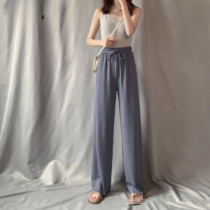 Wide Leg High Waist Straight Loose Thin Trousers