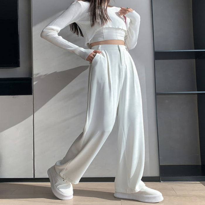 High Waist Wide Leg Pants For Women Loose Fit, Casual Full Length