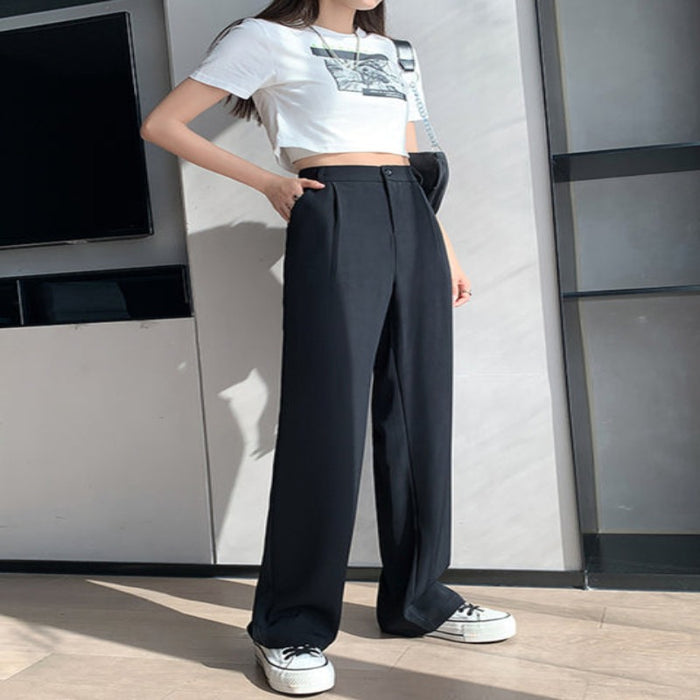 Casual High Waist Loose Fit Wide Leg Pants For Women — Legletic