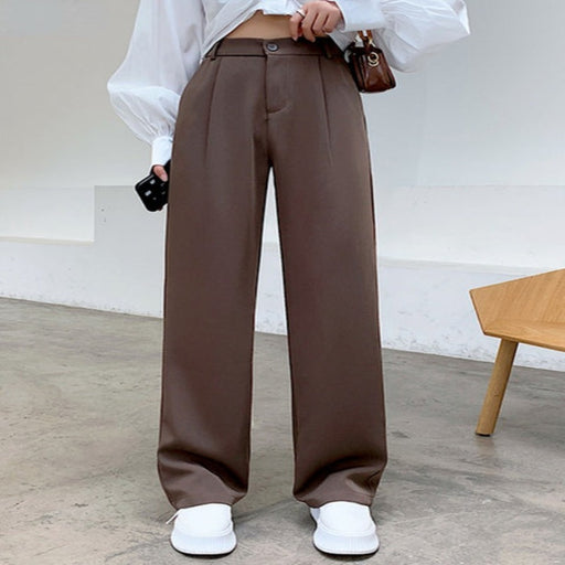 Casual High Waist Loose Fit Wide Leg Pants For Women