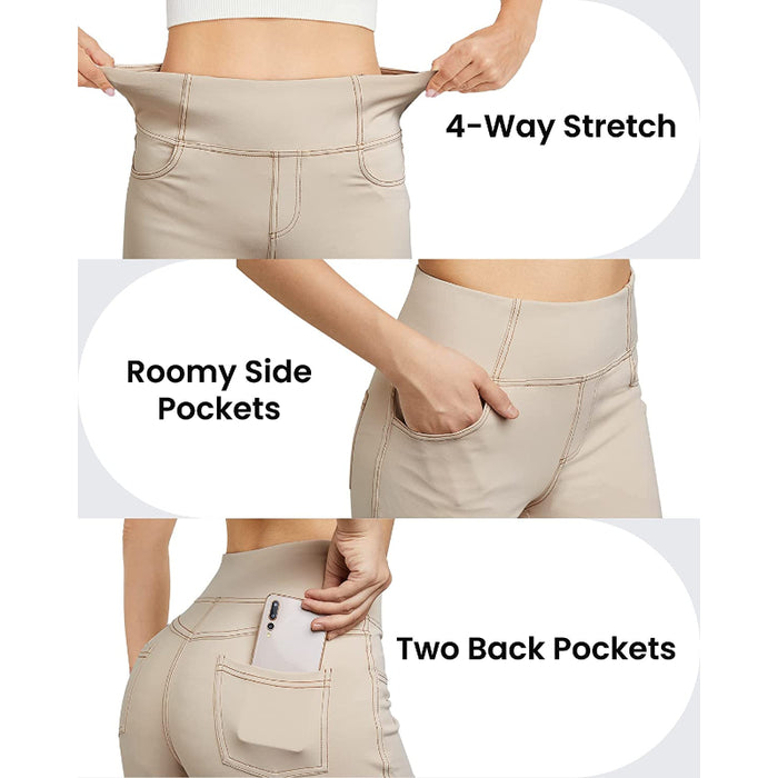 Flared Leggings Bootcut Yoga Pants For Women High Waist Bootleg Pants With Pockets Workout Dress Pants