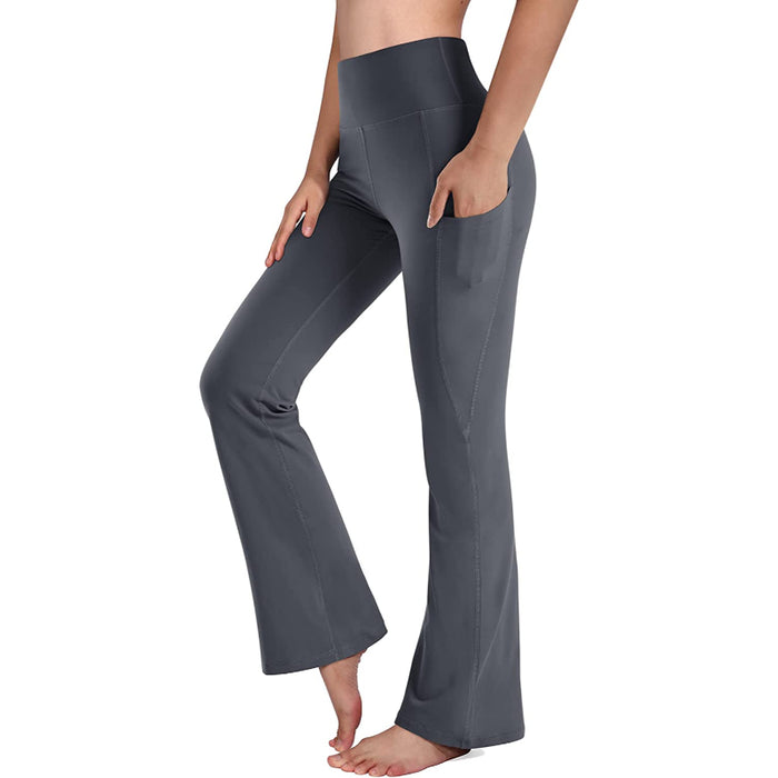 Women's Bootcut Yoga Pants w/ Pockets High Waist Workout Flare Leg