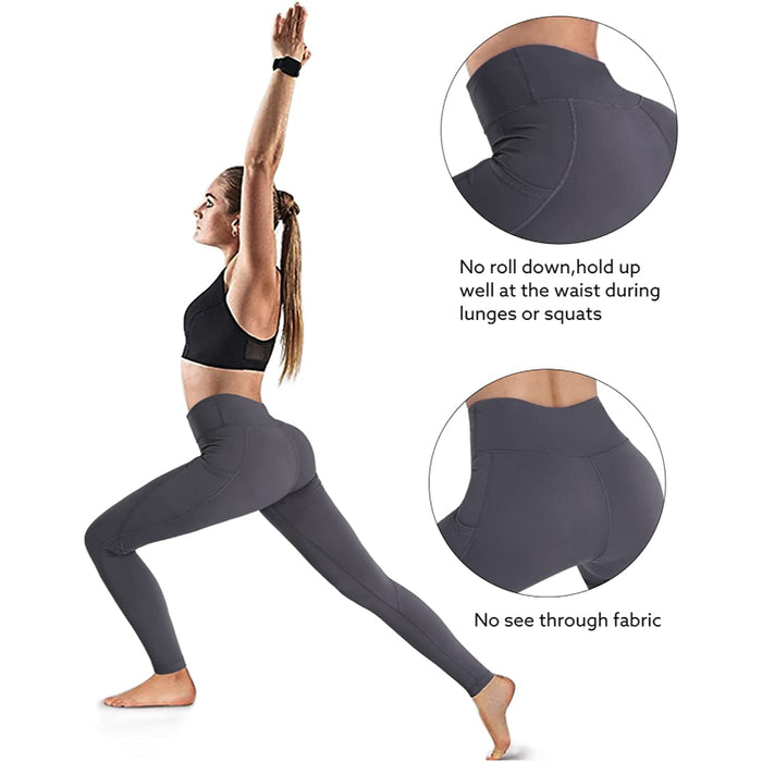 Women's High Waist Yoga Pants Workout Leggings with Pockets For Tummy Control