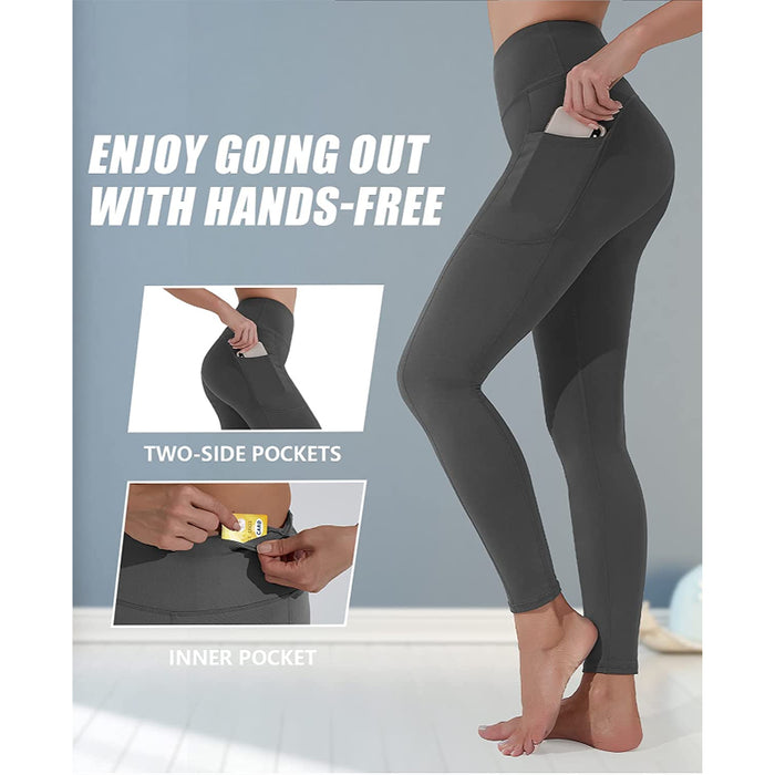 Yoga Pants for Women, High Waisted Leggings With Pockets, Tummy Control Non See Through Workout Pants