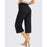 Women Wide Leg Yoga Capri High Waist Stretch Workout Sweatpants With Drawstrings Leg Pants