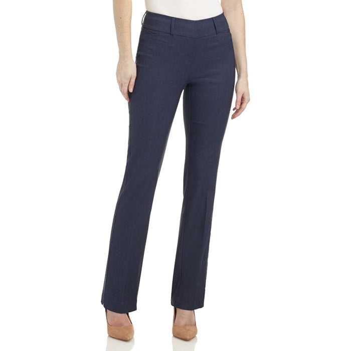 Women's Solid Ease In To Comfort Fit Bootcut Stretch Pant With Pull On