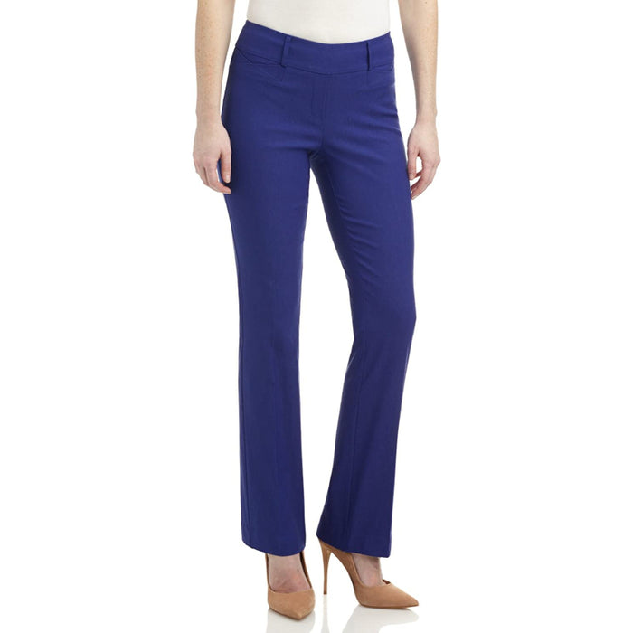Multicolor Women's Solid Ease In To Comfort Fit Bootcut Stretch Pant With Pull On