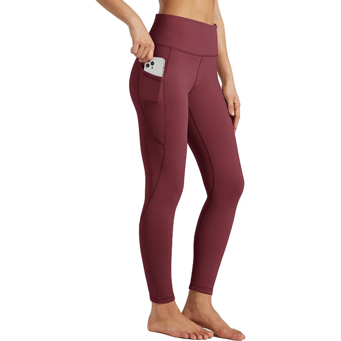 Women's Fleece Lined Leggings Thermal Winter Yoga Pants Warm Running Tights With Pockets