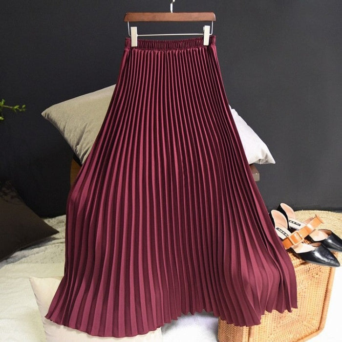 Chiffon High-Waisted Pleated Skirts For Women