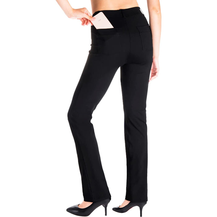 Belt Loops, Women's Petite/Regular/Tall Straight Leg Yoga Dress Pants —  Legletic