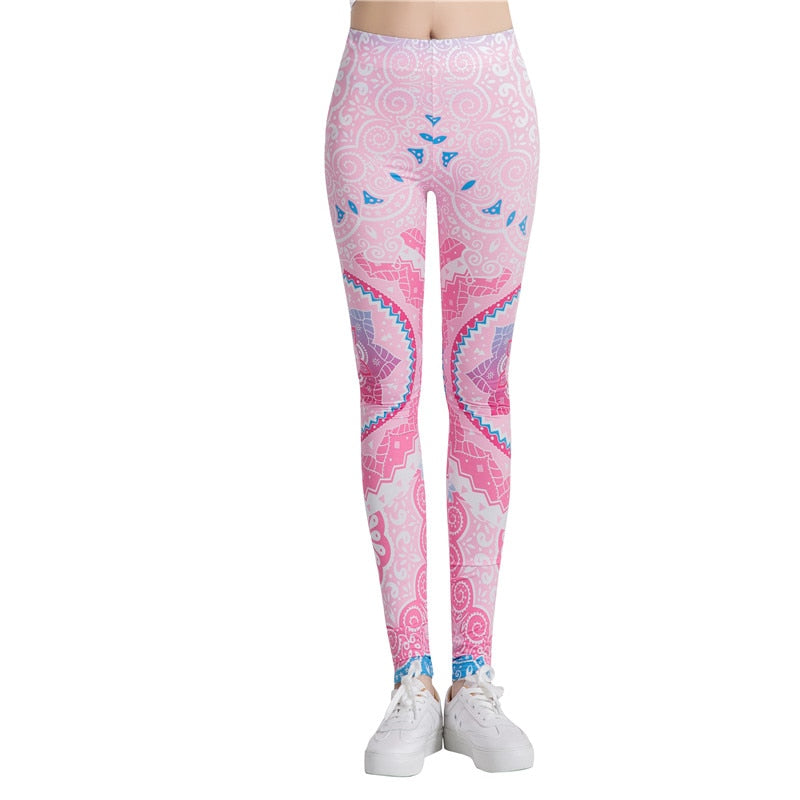 Pink Mandala Fashion Colorful Print Leggings — Legletic