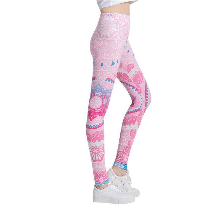 Pink Mandala Fashion Colorful Print Leggings