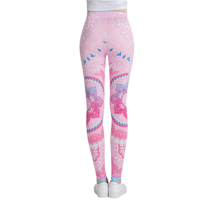 Pink Mandala Fashion Colorful Print Leggings