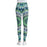 Abstract Green Colorful Print Leggings