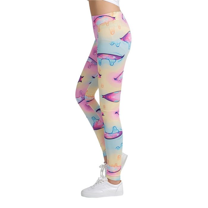 Water Drops Colorful Print Leggings