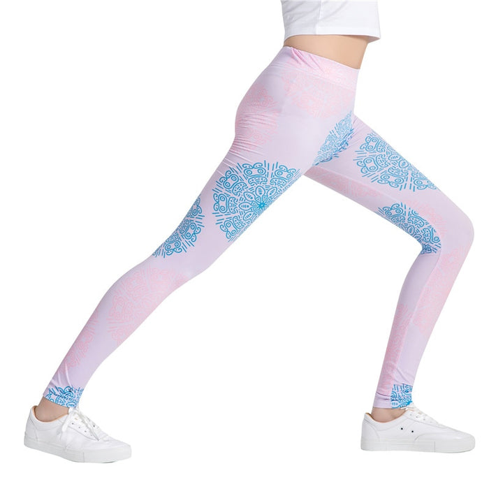 Baby Pink Fitness Colorful Print Leggings