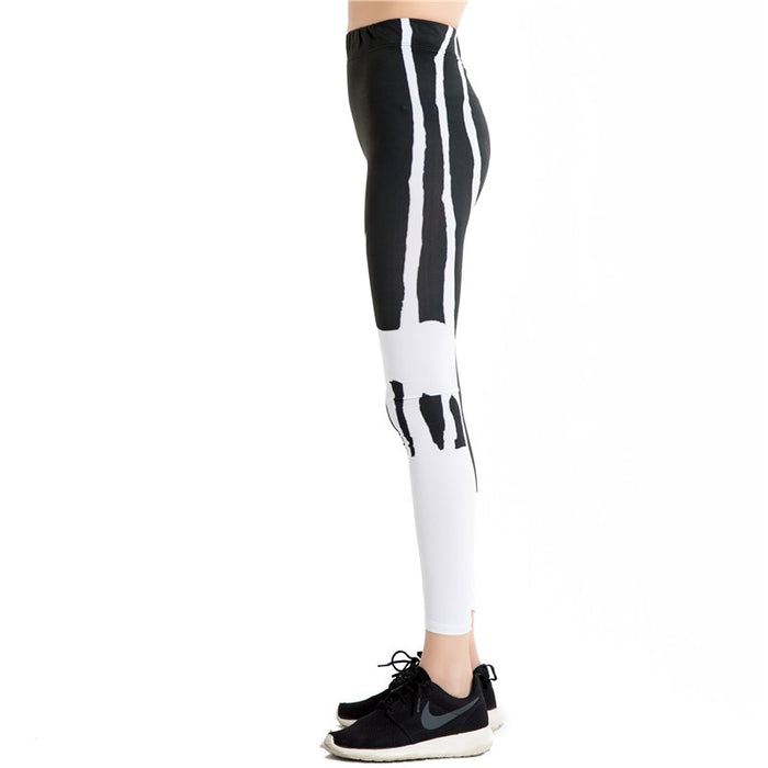 Punk Black And White Print Leggings