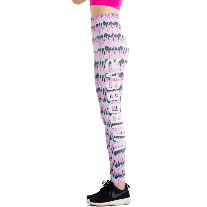 Paint Outflow Scrawl Colorful Print Leggings