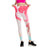 Pink and White Hip Print Colorful Print Leggings