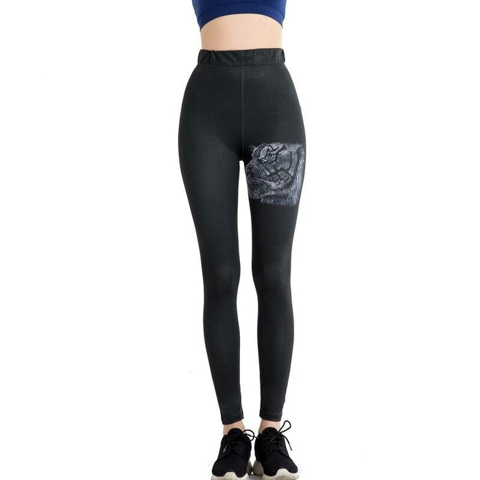 Black Tiger Printed Leggings