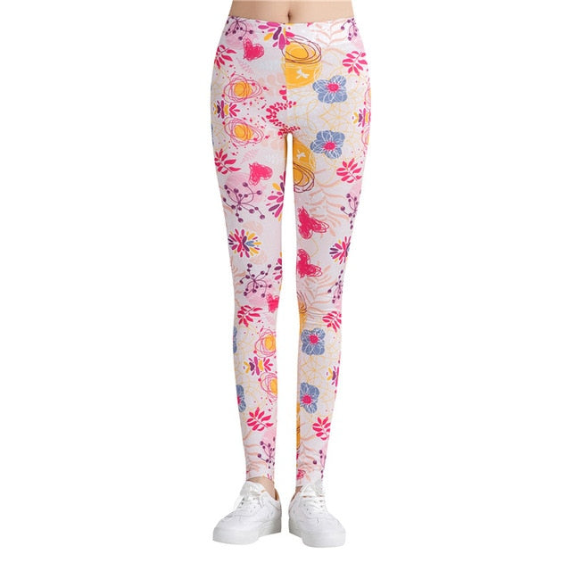Abstract Pink Nature Leggings