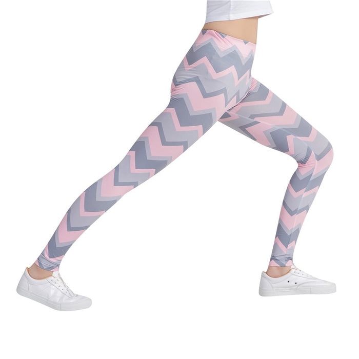 Stripe Colorful Print Leggings