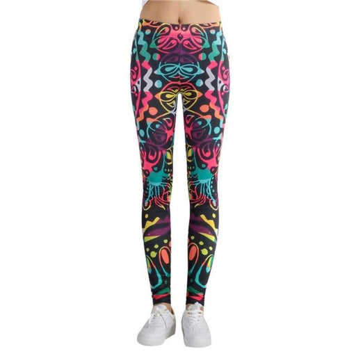 Abstract Colorful Print Leggings