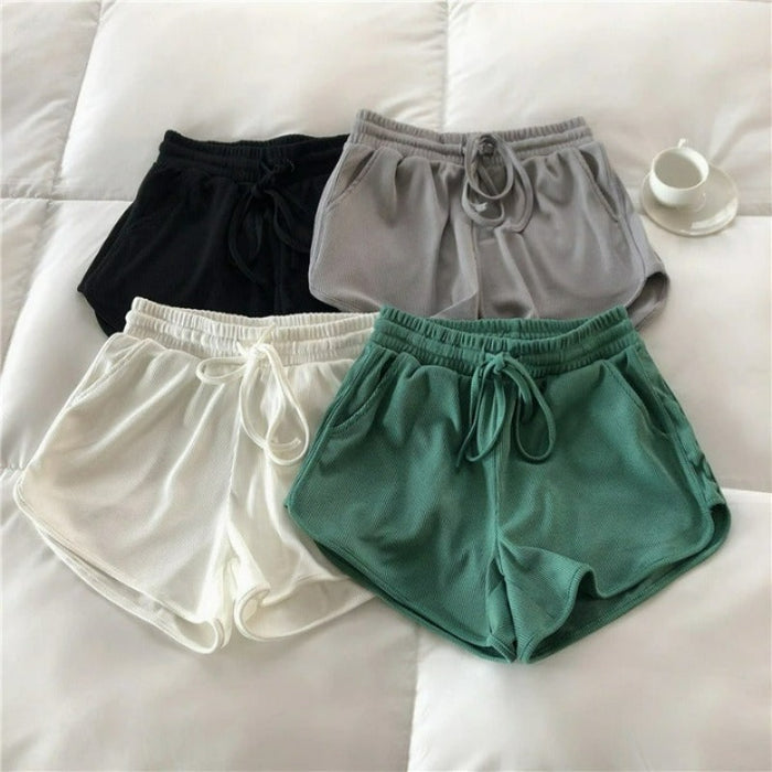 High Waist Ribbed Shorts For Women