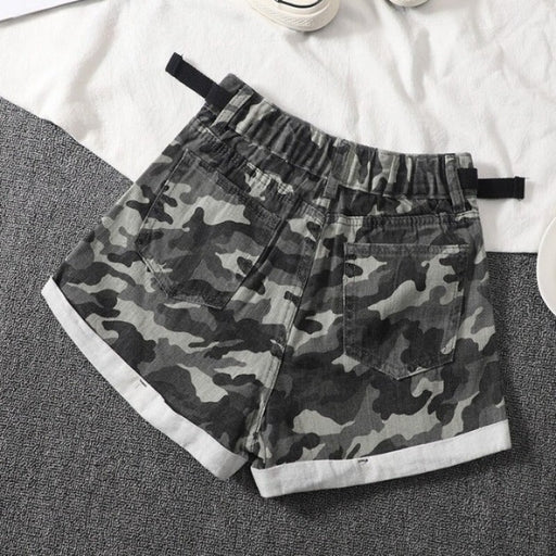 Camouflage Denim Shorts For Women