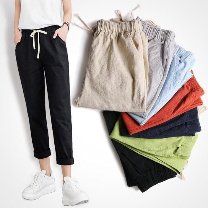 Summer Cotton Linen Pants For Women