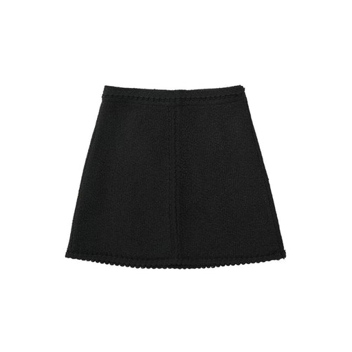 High Waist Patchwork Tweed Mini Skirt